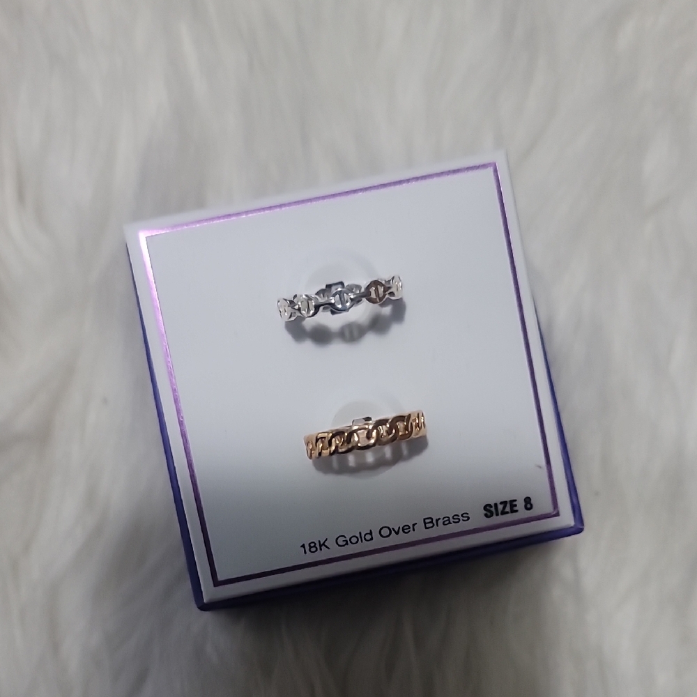 Elegant Gold and Silver Chain Rings